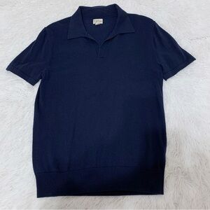 J Crew Men's short sleeve Navy Polo popover sweater